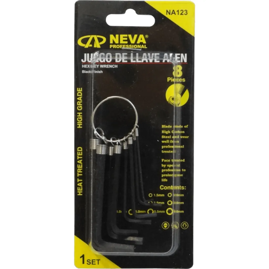 Imagen 1 de 8-Llaves Allen Llavero 1,5mm 2 2,5 3 4 5 5,5 6mm Hexagonal Alen NA123