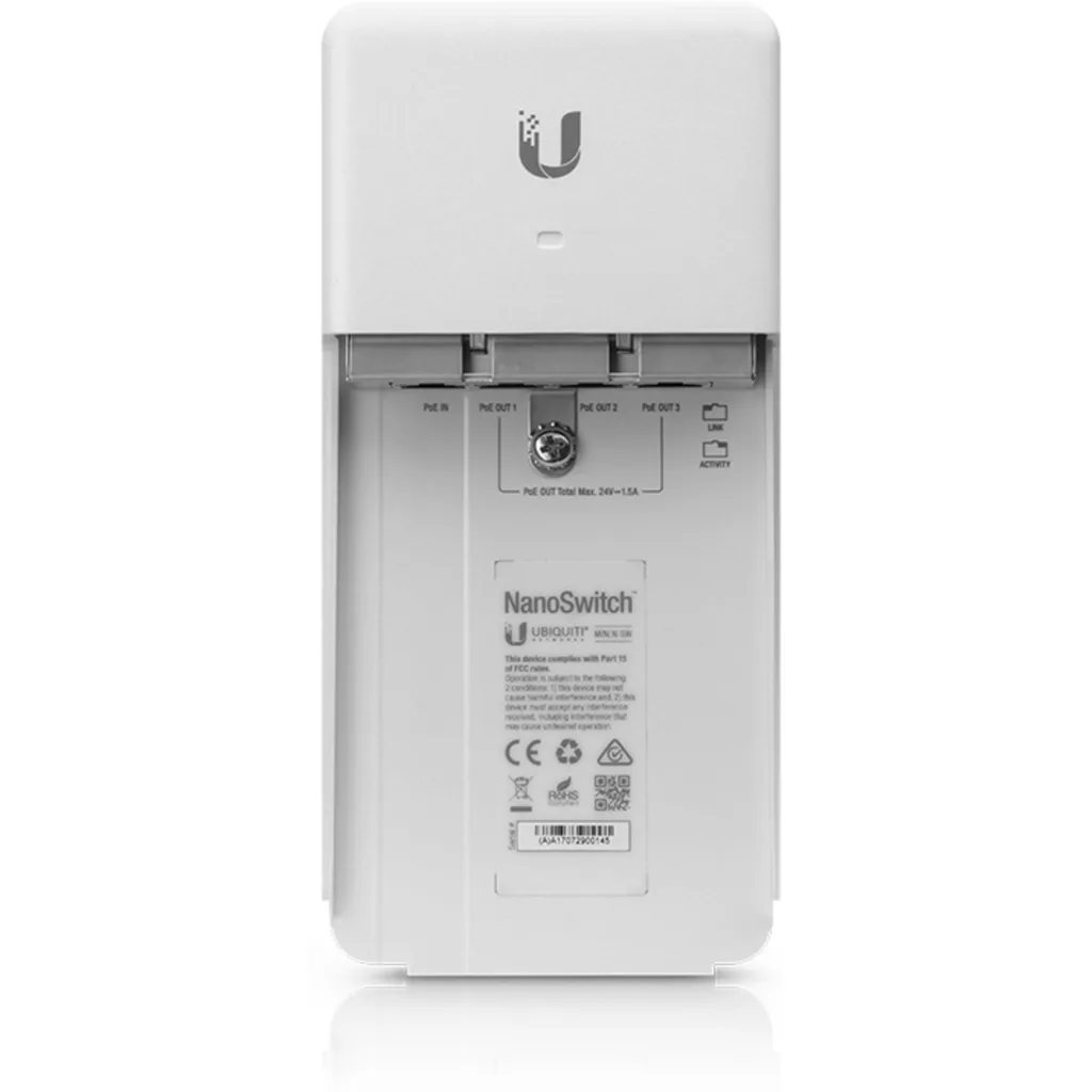 Imagen 2 de Switch Ubiquiti N-SW No Gestionable NanoSwitch PoE para Exterior 4 Puertos RJ-45