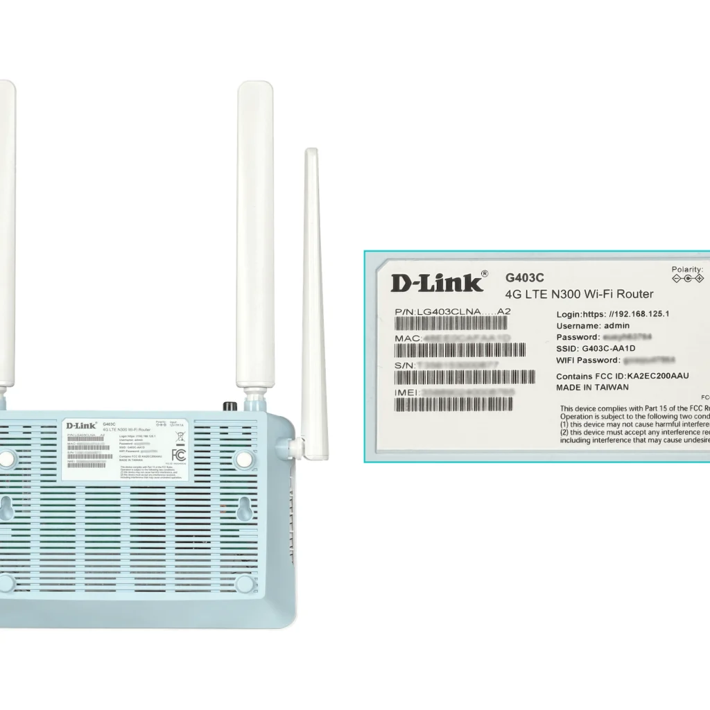 Imagen 1 de D-LINK 4G/LTE-Cat4 N300-2,4GHz 4-antenas-fijas 1-Sim 3-100 1-WAN