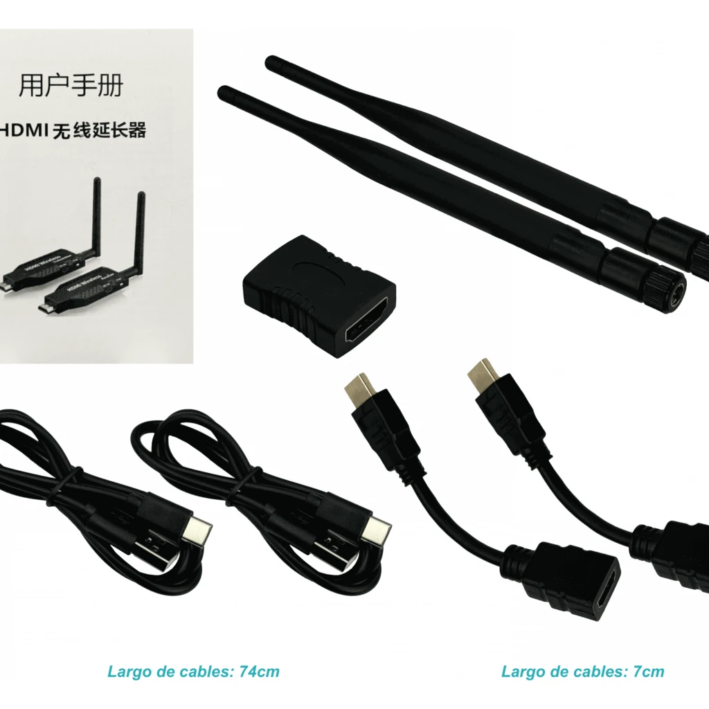 Imagen 2 de KIT HDMI INALAMBRICO HD HDMI-HDMI ANT-DESMONTABLES 50MT 5,8GHZ
