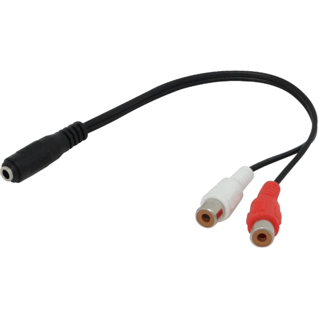3,5mm-H 2-RCA-H 15cm 0,15mt Hembra-Hembra Cable Plug-RCA Phone-1/8-H