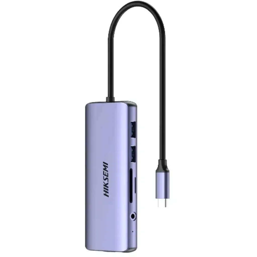 Imagen 1 de HUB Adaptador USB-C Hiksemi DS11, HDMI VGA LAN 2*USB3.0 2*USB2.0 USB-C Jack mic