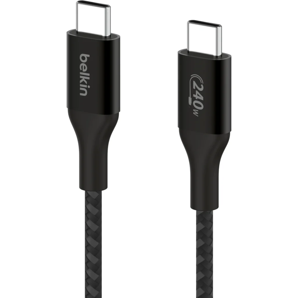 Imagen 2 de Cable USB-C Tipo-C M/M 240W Trenzado 2mts Color negro - Belkin