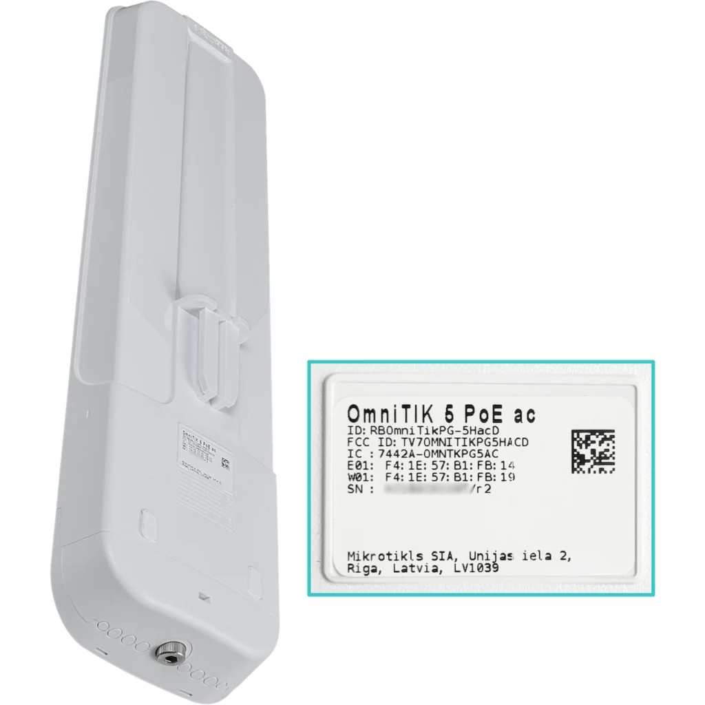 Imagen 5 de MIKROTIK Req-Cabl 5GHz 2-8dBi 360o 31dBm L4 26DBM 5-1000-PoE/9-30V USB