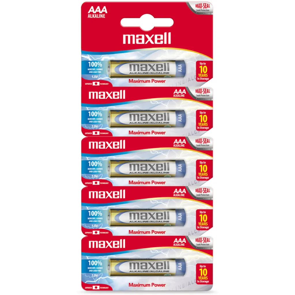 Pilas alcalinas AAA x5 Maxell LR03 5TR AAAX5AL