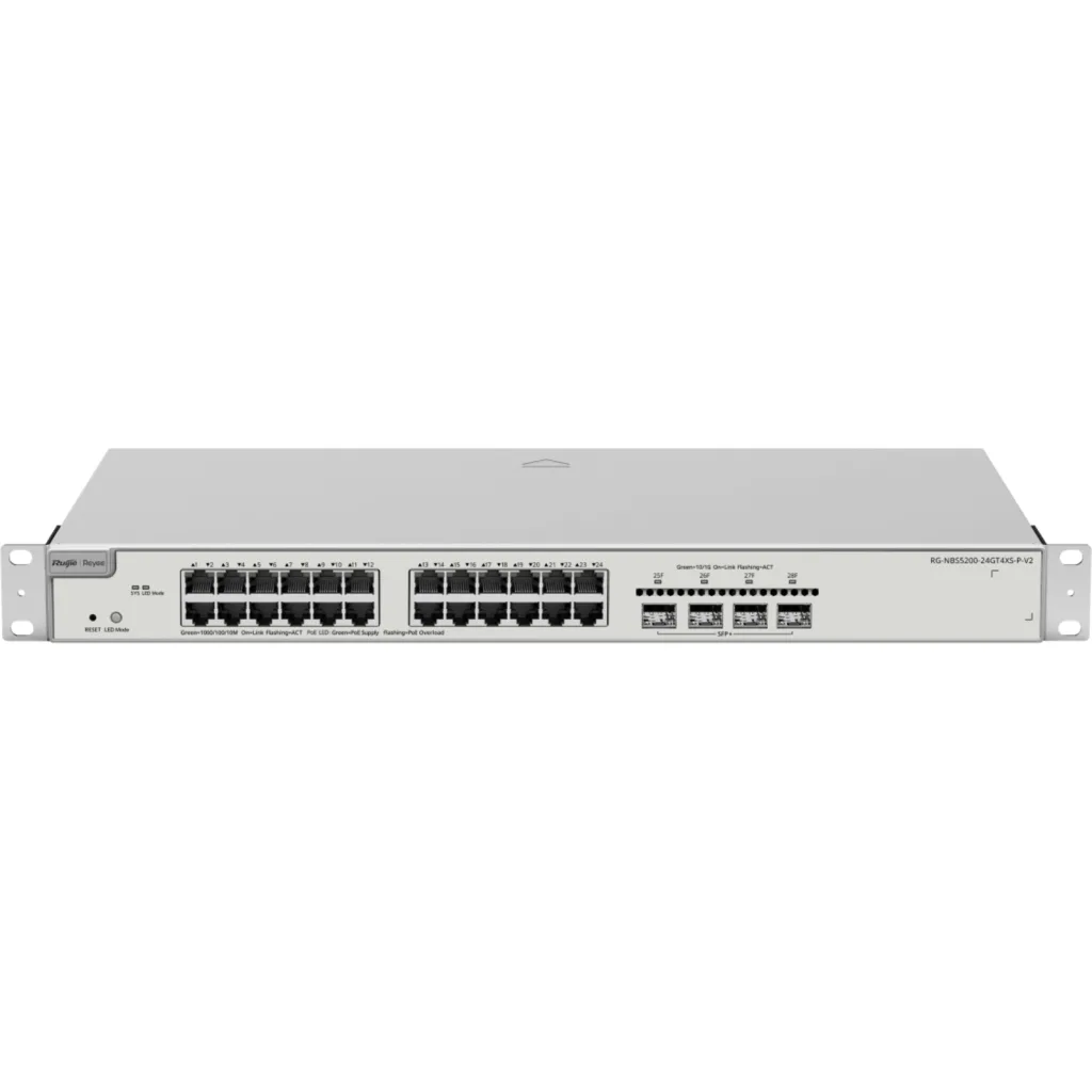 RG-NBS5200-24GT4XS-P-V2 Switch PoE L3 de 24 puertos + 4 SFP+