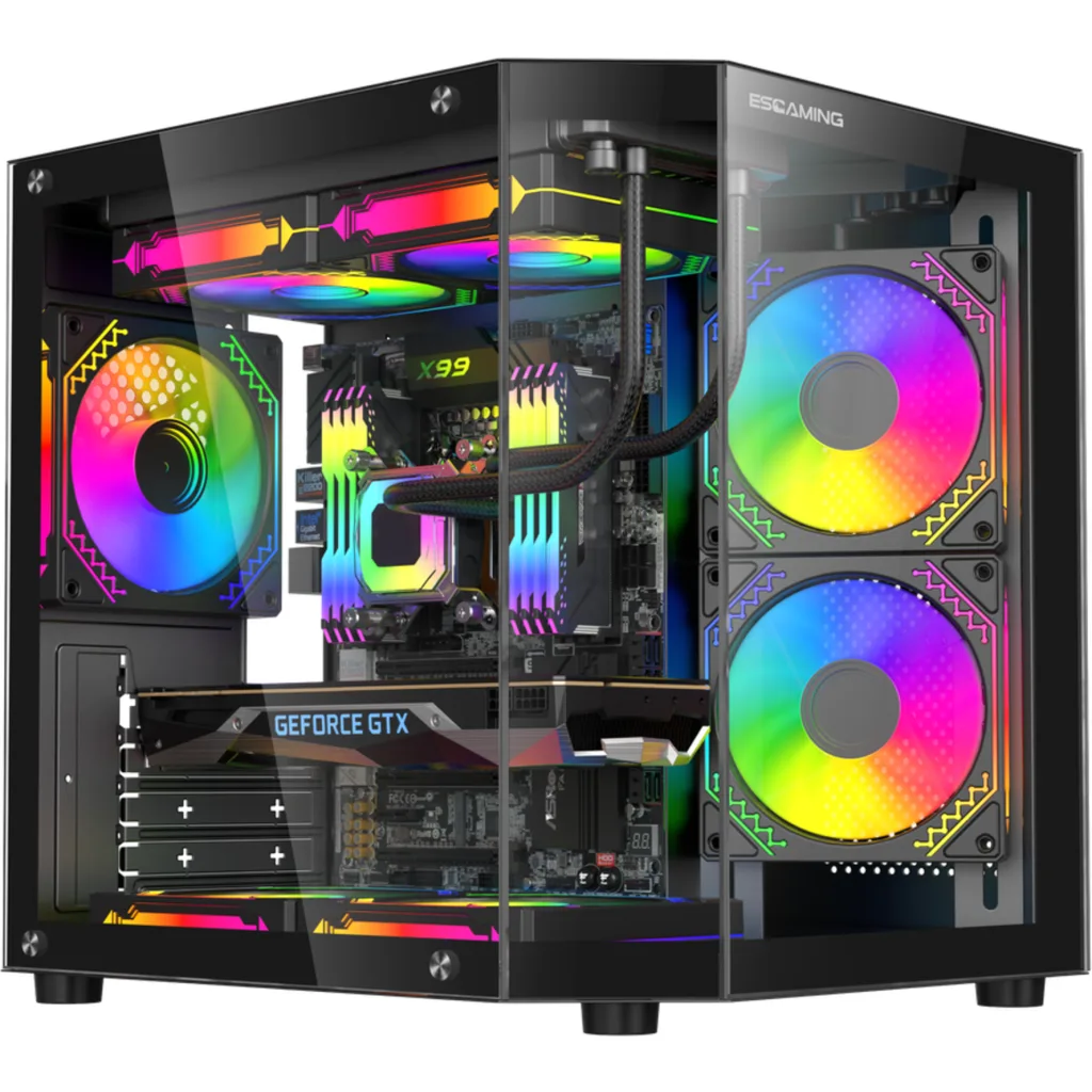 Gabinete Gamer REBEL 270deg | Micro ATX / ITX | 5 ARGB | Controladora + Control 