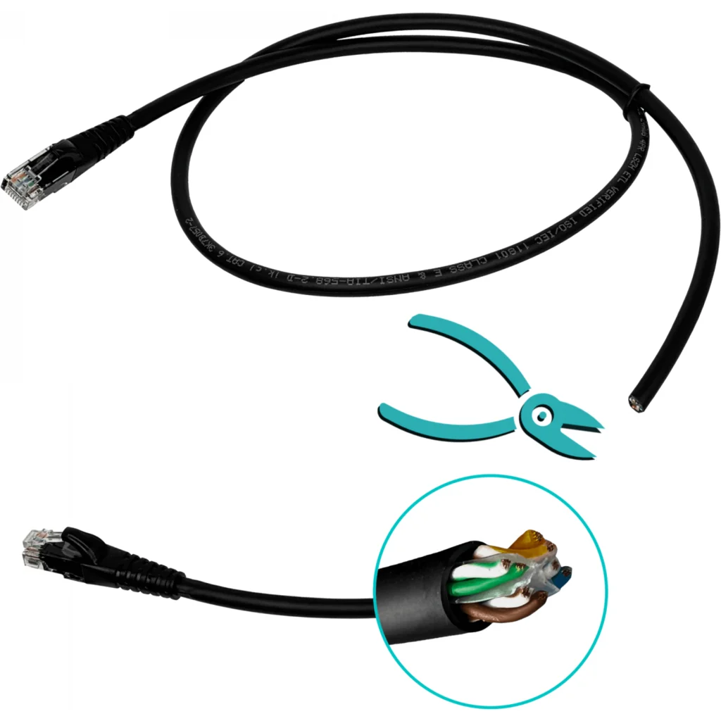 Imagen 2 de Cable de Red Linkmade CAT6 LSZH Inyectado Multifilar 1 Metro Color NEGRO