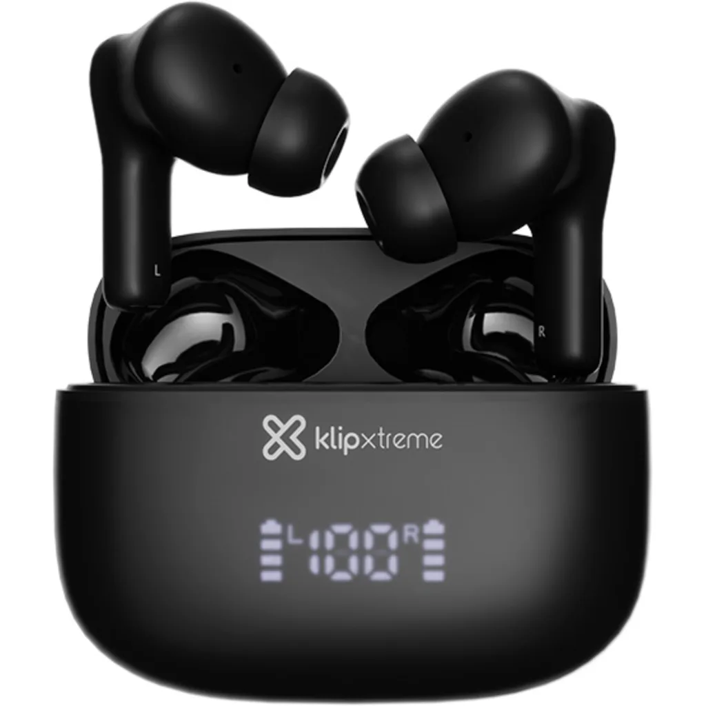 Klip Xtreme - True wireless earphones - Para Phone / Para Portable electronics / Para Tablet - Wireless - 26Hrs Hybdrid ANC Black