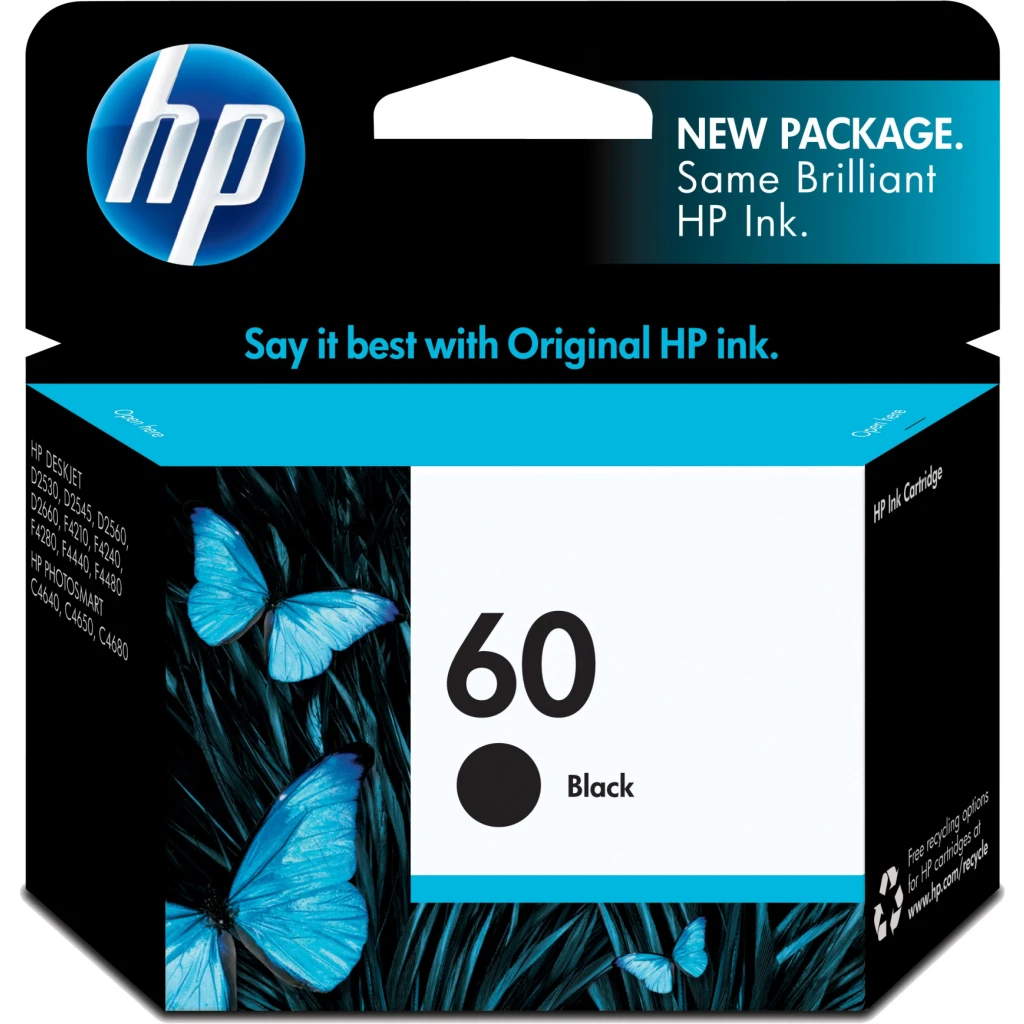 Cartridge de Tinta HP 60 Negro para Deskjet Envy Photosmart 4ml 200pag