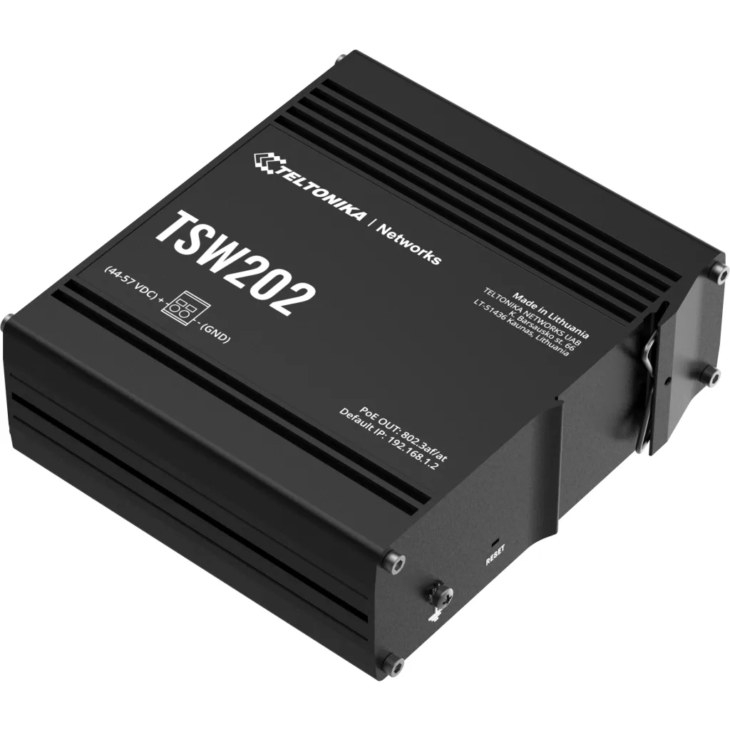 Switch Gestionable Teltonika TSW202, 8xGbE PoE/PoE+ + 2xSFP 1000BaseX