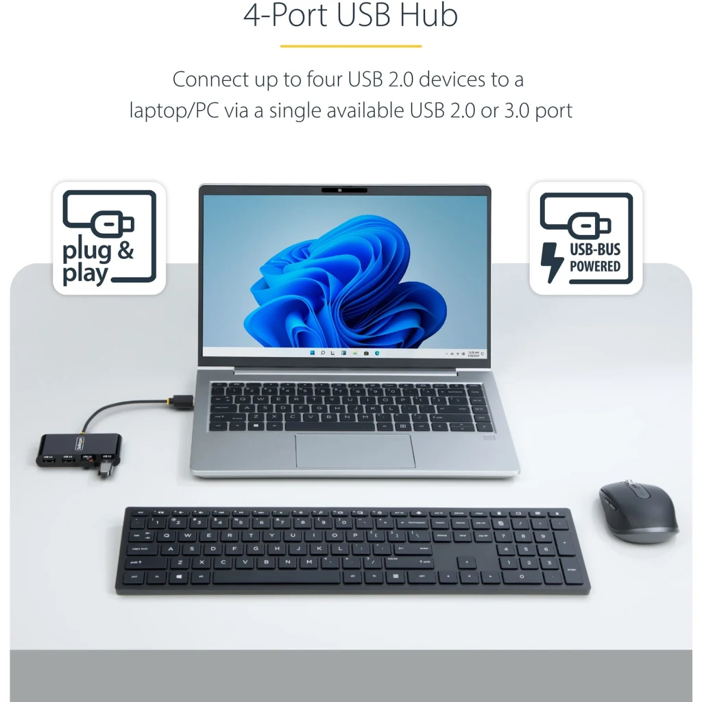 Imagen 1 de HUB StarTech ST4200MINI2, USB 2.0 de 4 Puertos -  480Mbps