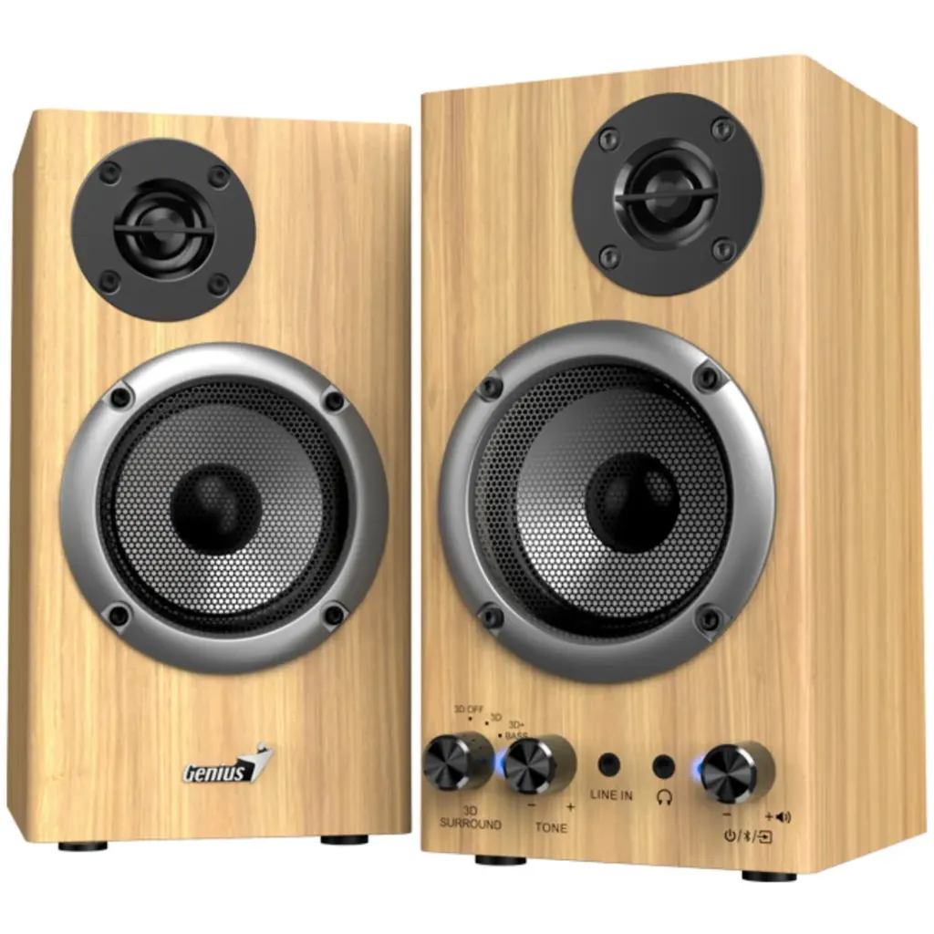 GENIUS PARLANTE MONITOR 2.0 BLUETOOTH WOOD SP-HF520BT