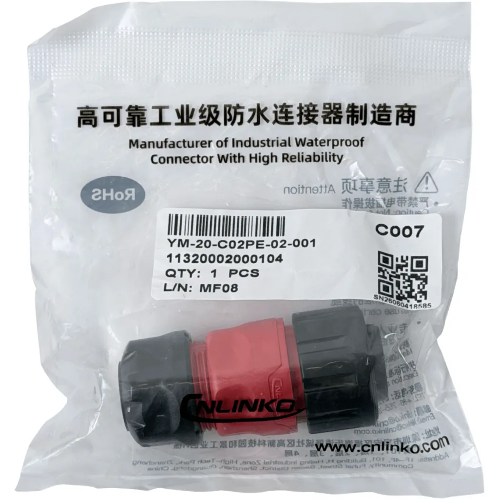 Imagen 1 de 2-Pin Macho 2,5-4mm2 20A Conector Circular YM-20 Soldable IP67