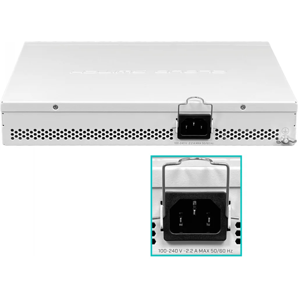 Imagen 2 de MIKROTIK 8-1000-PoE 140W-tot 2-SFP+10G Switch Rack 100-240VAC 48-57VDC