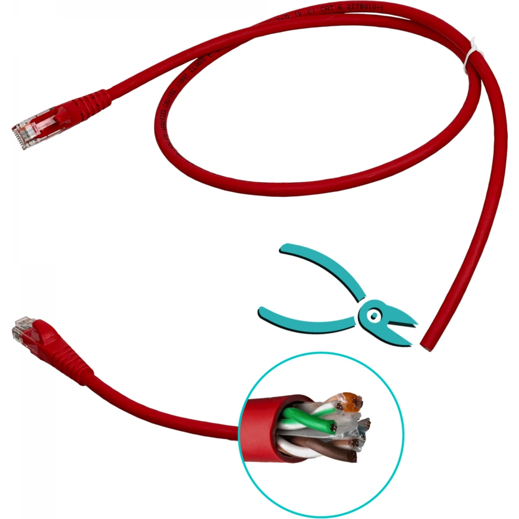 LINKMADE 1MT CAT6 ROJO LSZH CABLE PATCH INYECTADO MULTIFILAR
