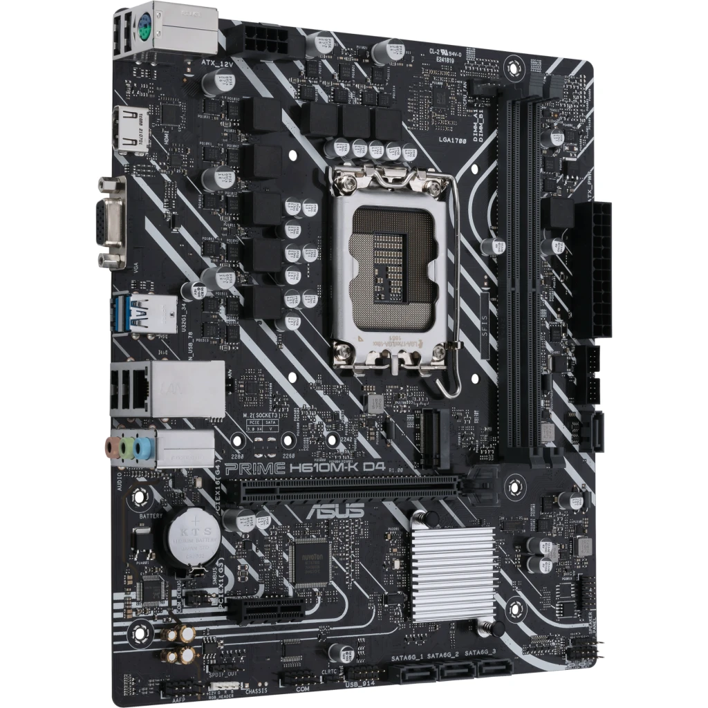 Imagen 1 de Tarjeta Madre Asus PRIME H610-K D4-CSM DDR4 LGA1700 14°G 2*DDR4 HDMI mATX