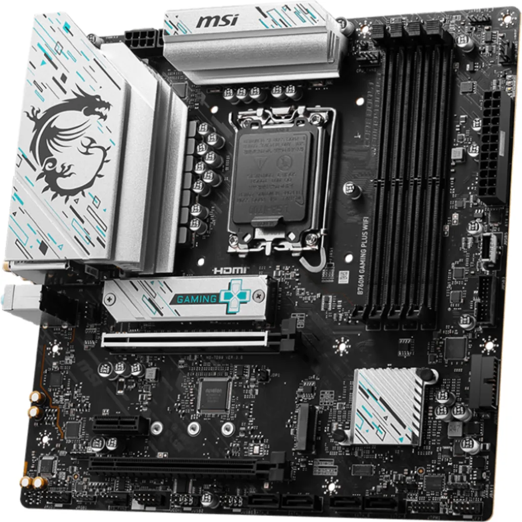 Imagen 2 de Tarjeta Madre MSI B760M GAMING PLUS WIFI LGA1700 4*DDR5 HDMI DP 2*M.2 mATX