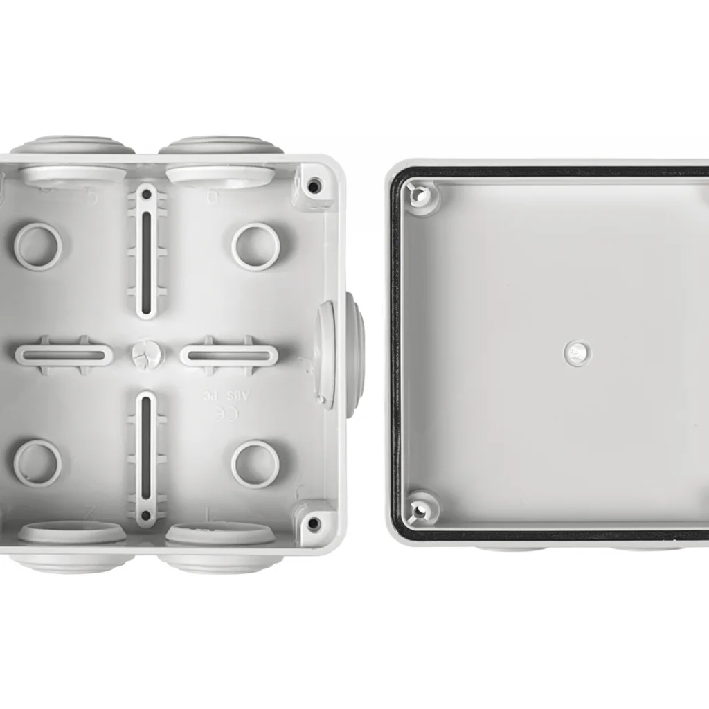 Imagen 1 de TIBOX 100x100x50mm Caja Estanca Blanca IP55 7-Conos 4-Tornillo AG1010R