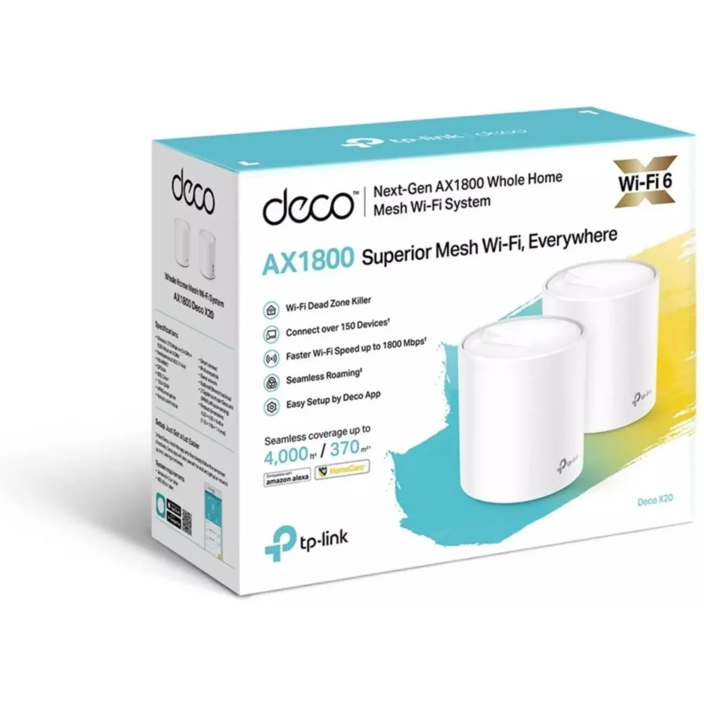 Router TP-Link Deco X20 V2 WiFi 2 enrutadores hasta 370 WiFi6 1201Mbits 2.4/5GHz
