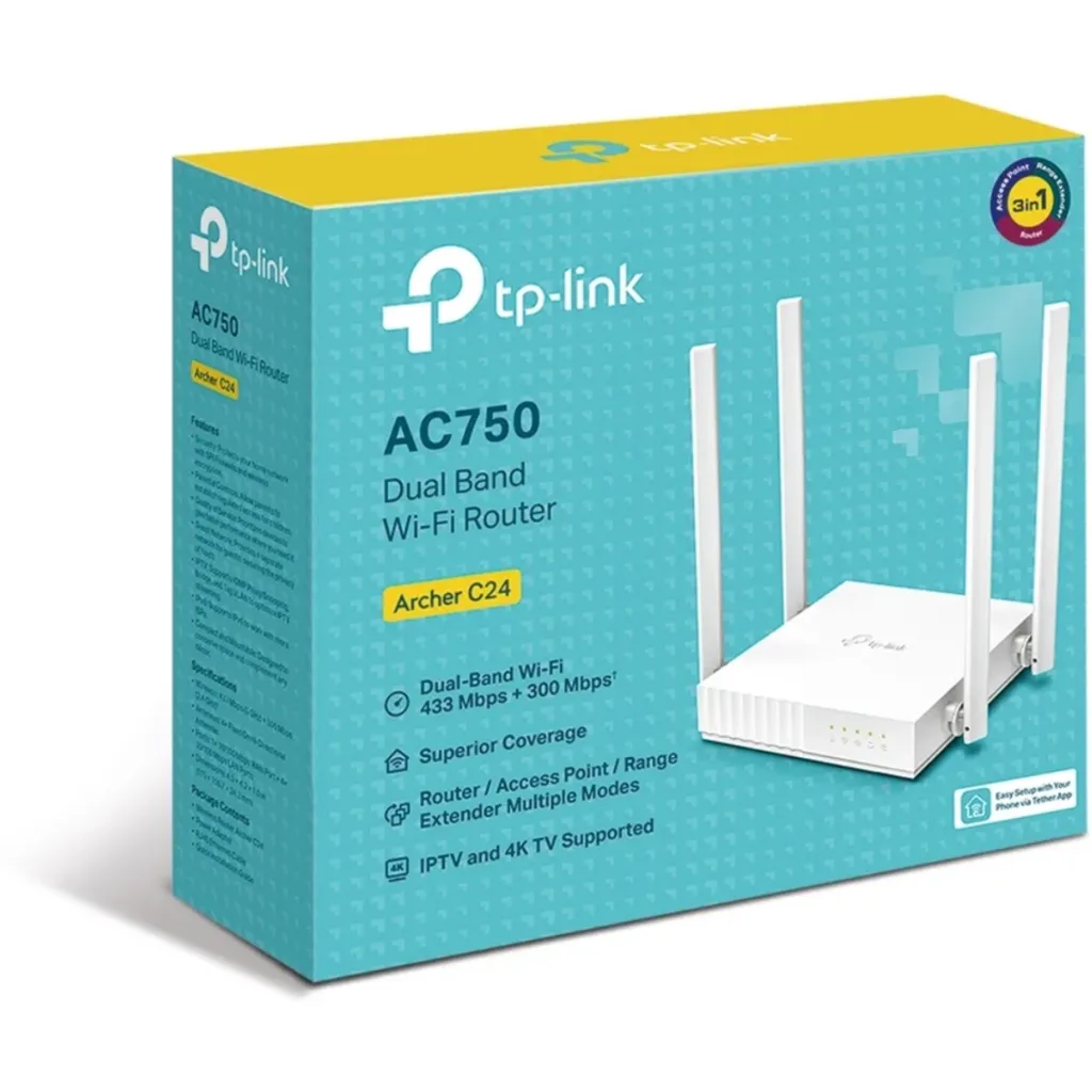 Imagen 6 de Router Archer C24. WiFi AC750 Tp-Link doble banda (433Mbps en 5Ghz y 300 Mbps