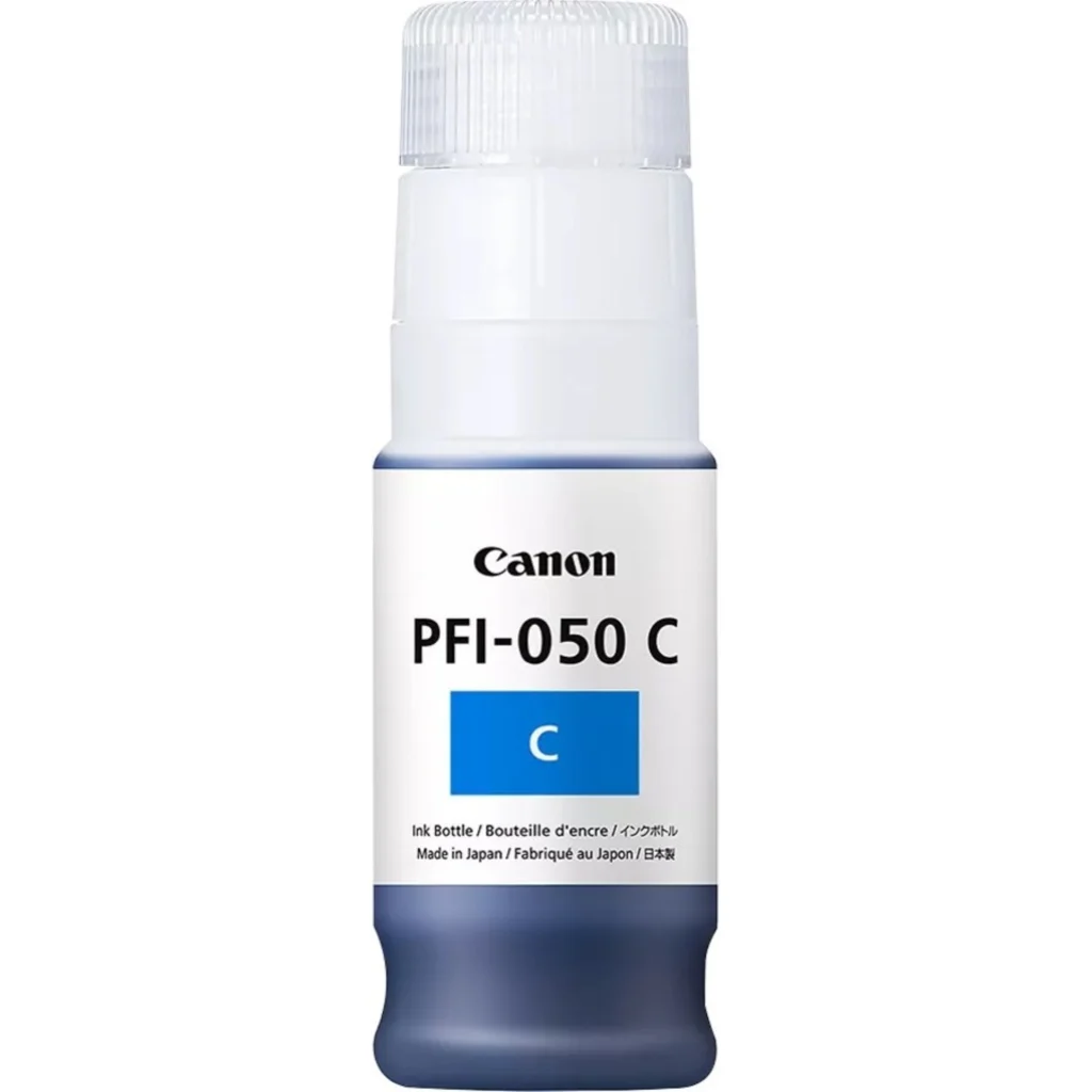 Botella de Tinta Canon PFI 050 C Cyan para imagePROGRAF TC-20, 70ml