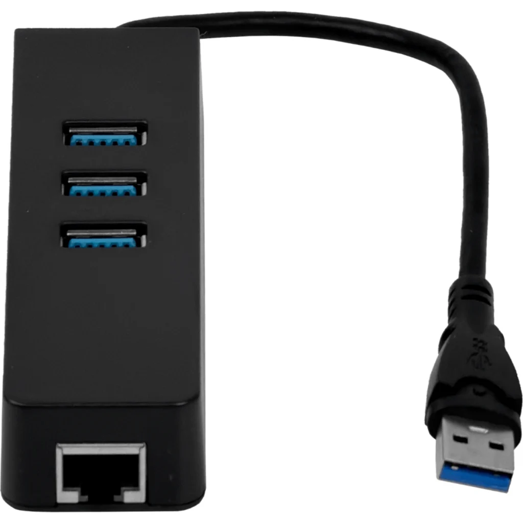 Imagen 2 de 1-USB3.0-AM 1-LAN-RJ45-Ethernet 10/100mbps Hub-3p Win Mac Linux