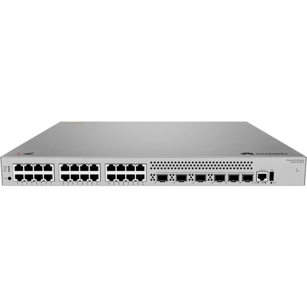 Imagen 3 de S530-24T4XE. Switch Huawei eKit 24 puertos 10/100/1000Base-T 4 Puertos 10GE SFP+ 2 Puertos 10GE Stack dedicados capacidad de conmutación de 224 Gbit/s capacidad de reenvió de paquetes de 168 Mpps Capa