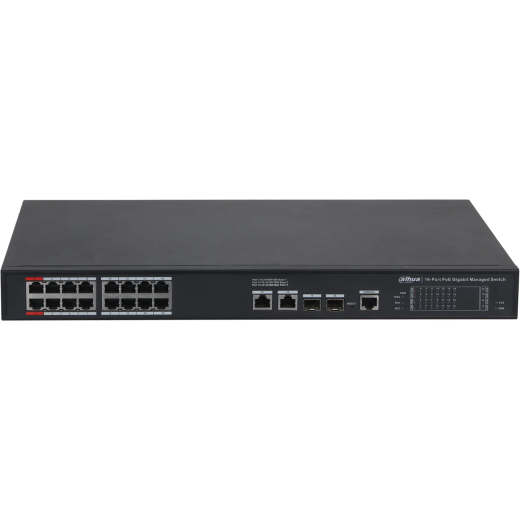 Imagen 1 de Switch Dahua 16 Puertos Poe 10/100/1000 + 2 Puertos SFP 1GB