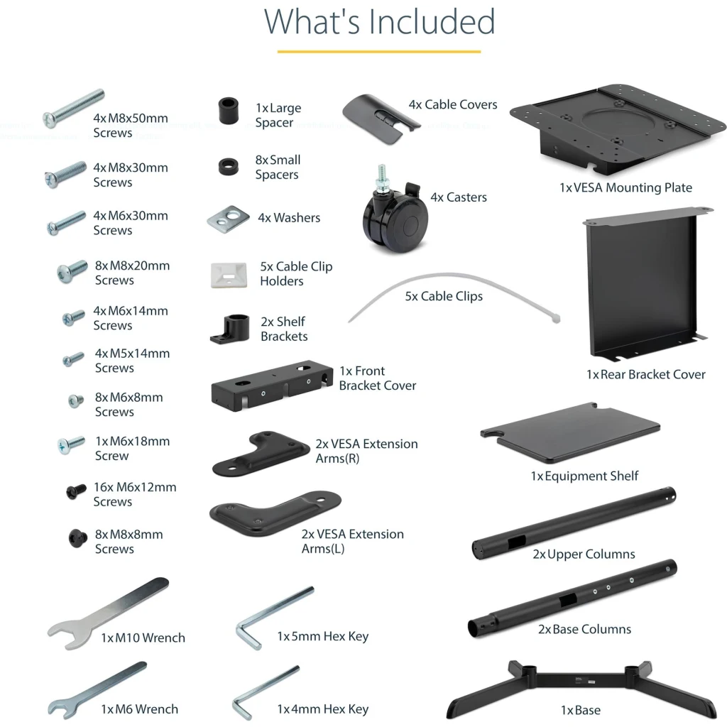 Imagen 6 de Soporte Pedestal para TV 37" a 70" VESA Piso Móvil Negro StarTech