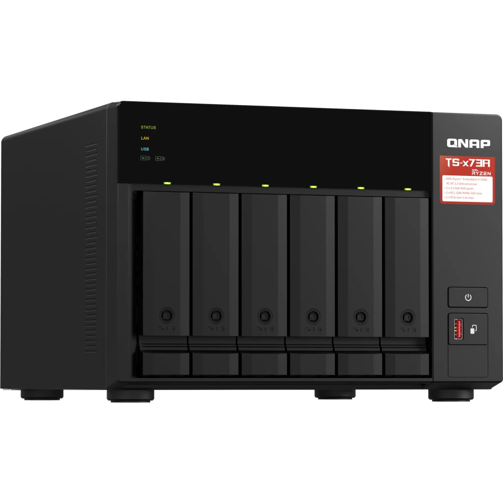 Imagen 2 de Servidor NAS QNAP 6 Bahias Amd Ryzen V1500B RAM8GB 6*3,5" Formato Torre