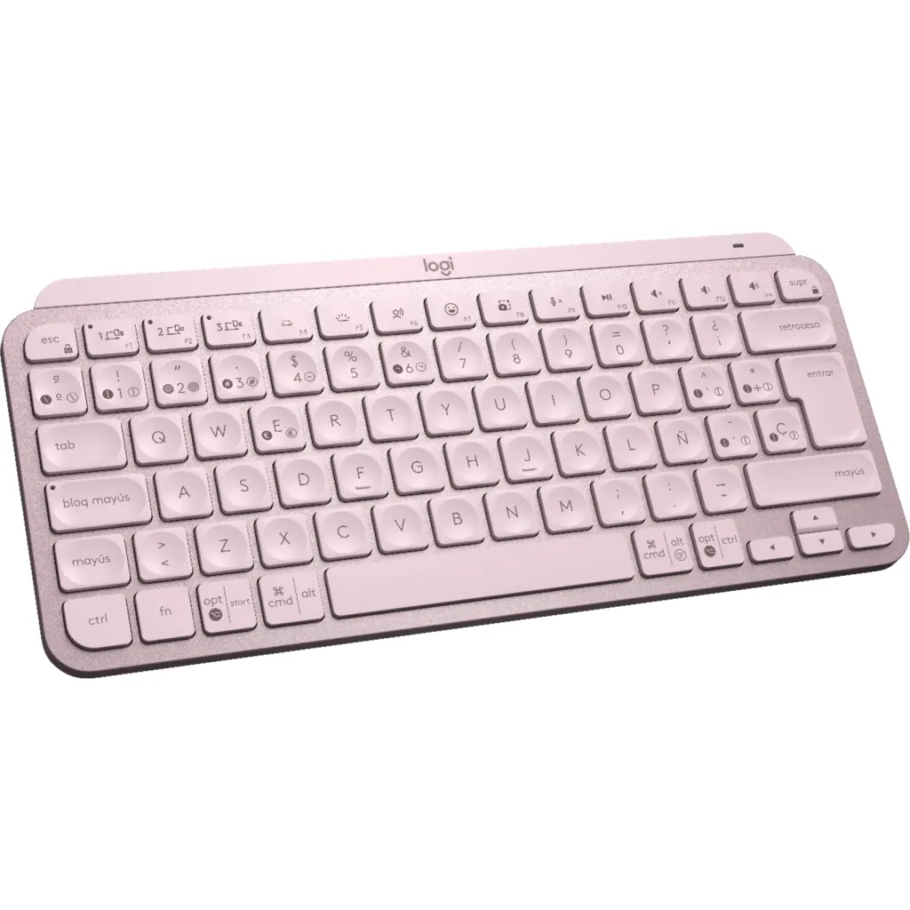 Imagen 1 de Teclado Español iluminado Bluetooth Logitech MX Keys Mini Rosado