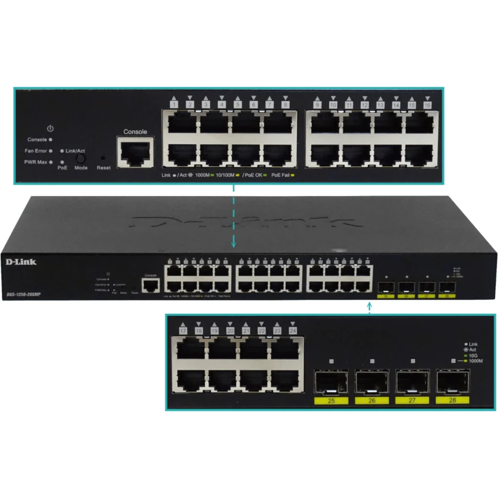 Imagen 4 de Switch Smart D-Link DGS-1250-28XMP, 24 Puertos 10/100/1000 Mbps PoE + 4 P