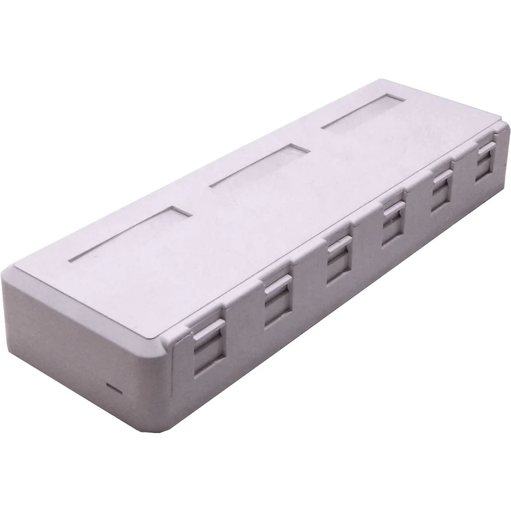 Roseta 6-Keystone Sobrepuesta Vacia Blanca c/Doble-Contacto