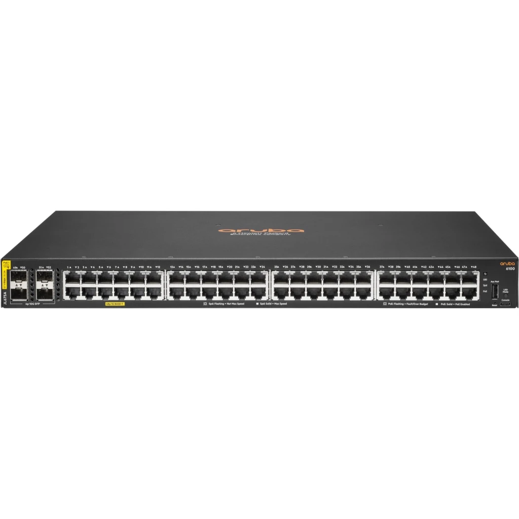 Imagen 2 de Switch HPE Aruba CX 6100 - 48 Puertos - Gigabit - PoE - 4 SFP - Gestionado