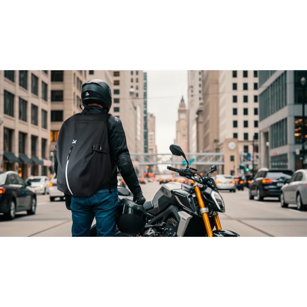 Imagen 12 de Xtech - Motorcycle Helmet Backpack - 15.6" - 900D polyester - All black - Capacity up to 35L XTB-520
