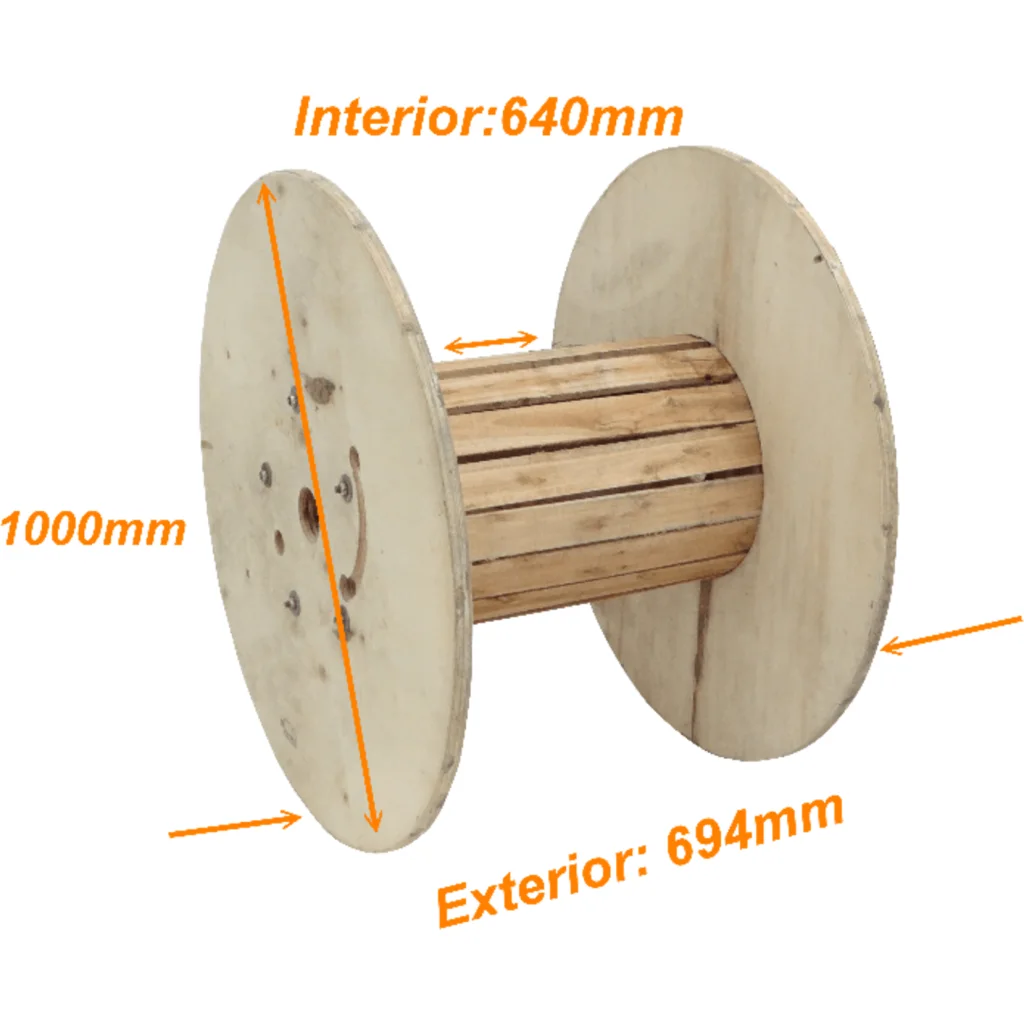 Imagen 1 de Diametro-100cm Ancho-70cm Carrete Vacio Madera p/Cable de Fibra Optica