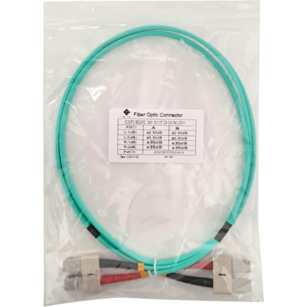 1mt SC-SC OM3 MultiModo MM Duplex Jumper Fibra 3.0mm 50/125um LSZH