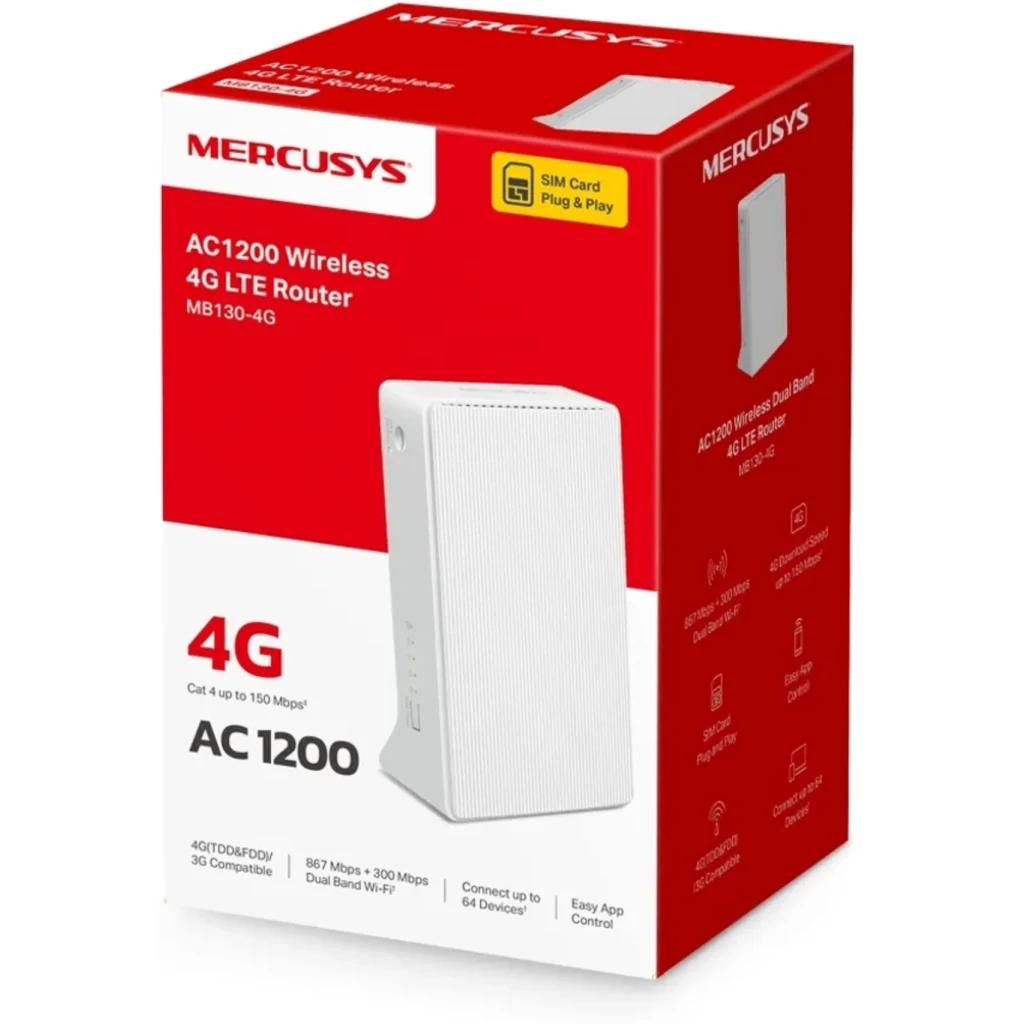Imagen 2 de Router inalambrico 4G LTE Mercusys de doble banda AC1200
