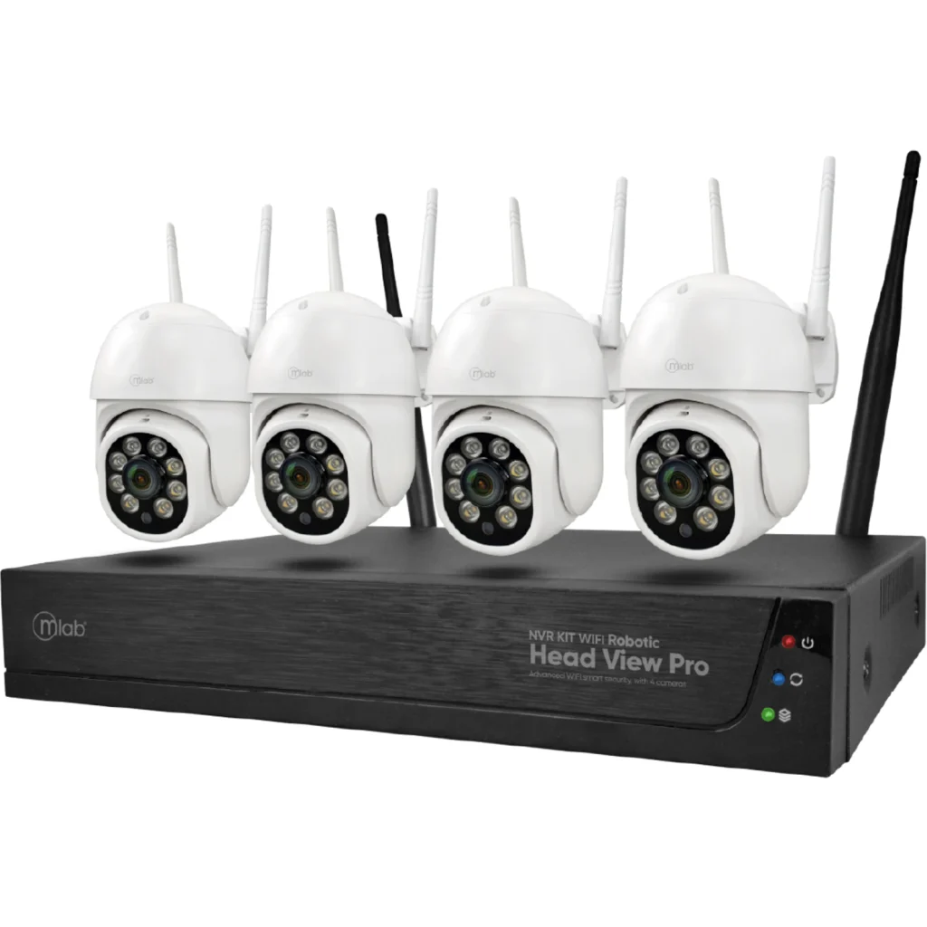 MLAB KIT NVR 4 CAMARAS WIFI ROBOTIC HEAD-VIEW PRO 1296P PTZ OUTDOOR IP67