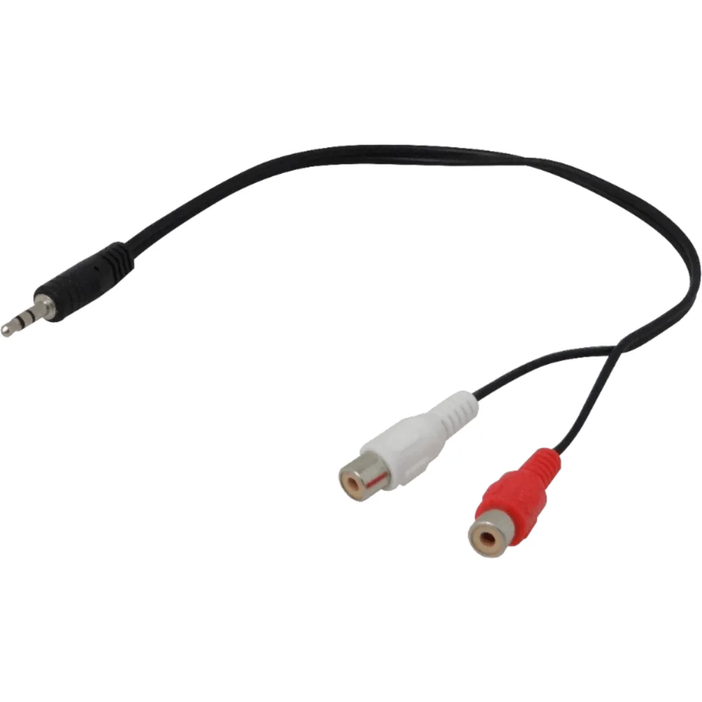 3,5mm-M 2-RCA-H 0,2mt Macho-Hembra Cable Plug-RCA Phone-1/8 20cm