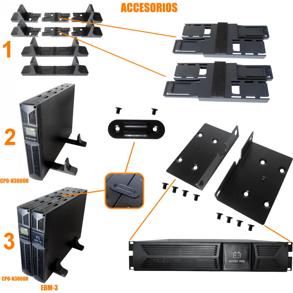 Imagen 1 de CITO 12-BAT 72VDC 2x6x12V/7,2AH Rack/Torre Banco Vacio s/Baterias