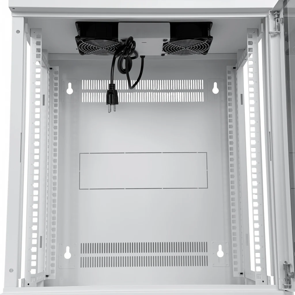Imagen 3 de UBIQUITI Blanco 12U 45cm-Fondo Puerta-Vidrio Gabinete Rack Pared Muro