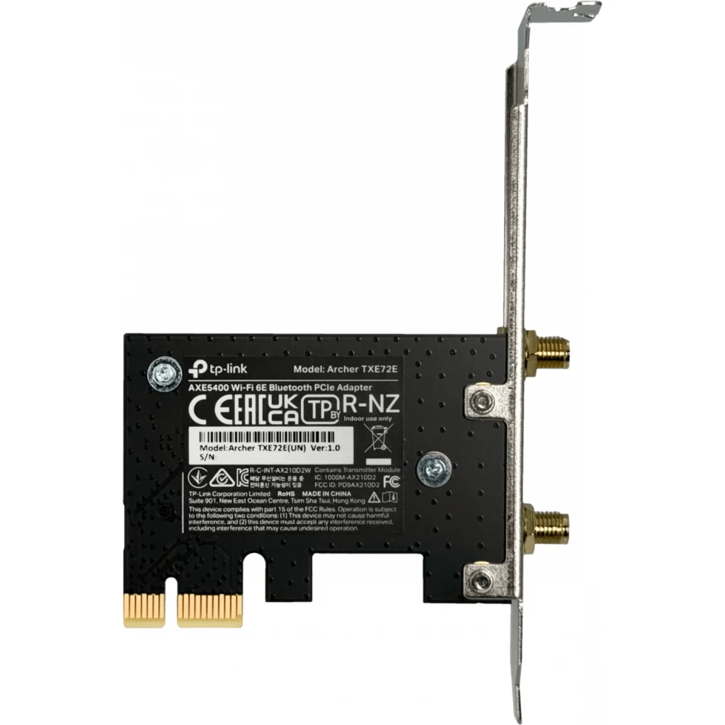 Imagen 1 de TP-LINK WiFi6E AXE5400 2,4/5/6GHz PCIExpress PCIe-x1 2-RPSMA Bluet-5.3