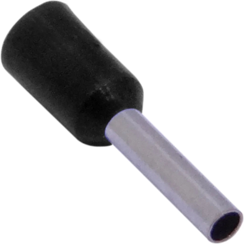 Negro 1,5mm2 8/15mm 100-unid AWG16 Ferrules Terminal Aislado Crimpeabl
