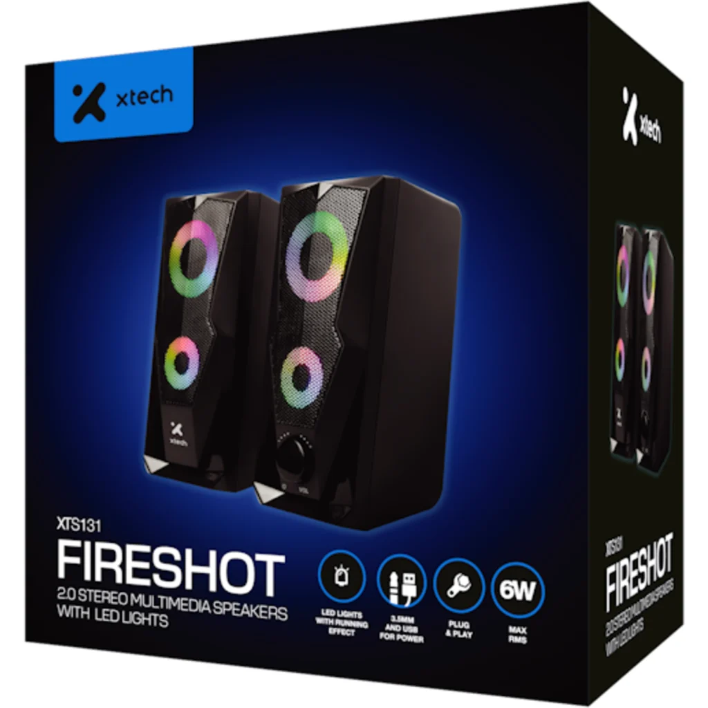 Imagen 8 de Parlantes Multimedia X-Tech XTX-131 6W Conexion 3.5 mm y USB con Luces LED