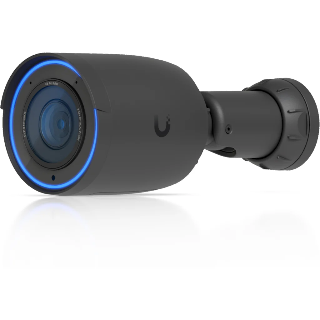 UniFi Protect Camera Interior/Exterior4K (Negro,2.36x Optical Zoom, 40 m IR / 60 m Vision Enhancer, AI Detection, 2-way Audio,-Resistant)U-PoE+