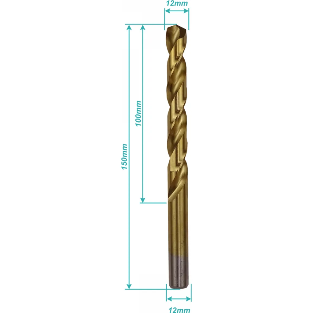 Imagen 1 de 12mm x 150mm Broca Metal de Titanio HSS