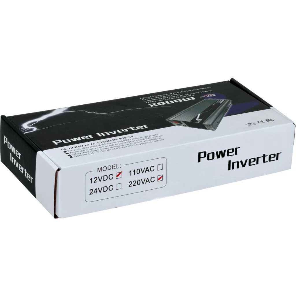 2000W 12VDC-in 220V-out Inversor 1-Multinorma 1-USB-A c/Ventilador