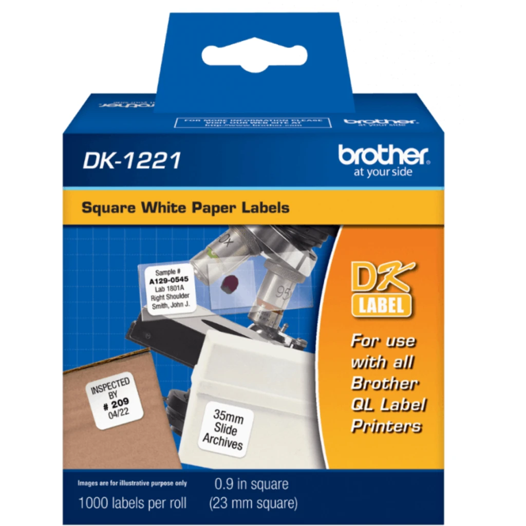 Brother 23x23mm 1000-Etiquetas Adhesivas Papel Blanco para-serie-QL